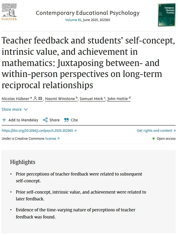 Teacher feedback and students’ self-concept